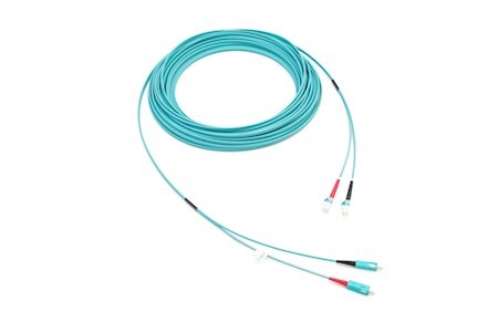 Cordon de raccordement SC/UPC-LC/UPC Duplex OM3 (50/125) 25M (2,8mm/Aqua)