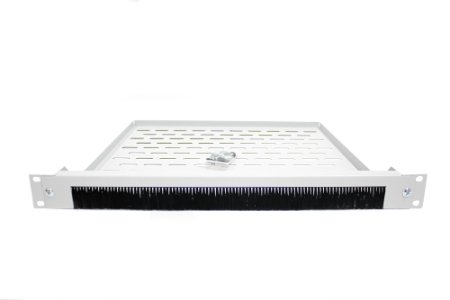 19" 1U Patchpanel met borstel vooraan voor overlengte/opslag