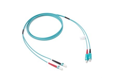 Patchcord SC/UPC-LC/UPC Duplex OM3 (50/125) 1M (2,8mm/Aqua)