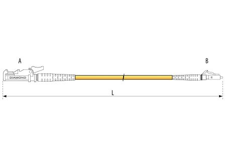 Cordon de raccordement SC/APC8°-LC/UPC Duplex G657A2 1M (1,8mm/Jaune)