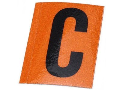 Autocollant 'C' (noir/orange)