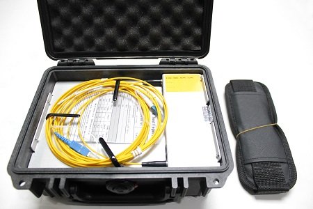 Measuring spool in ruggedized Pelly case, 1x550m 9/125 G652.D SC/UPC-LC/UPC