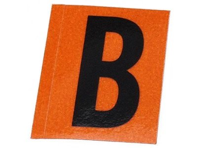 Autocollant 'B' (noir/orange)