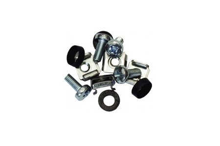 Set of cage nuts M6 (1 x M6 cage nut, 1 x plastic washer, 1 x M6 x 20mm round head screw)