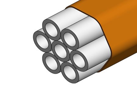 SRV 7x12mm tc ground
Tube bundle consisting of speedpipe ground 7 pieces dia. 12x2mm, each speed pipe with the ""varifeye"", each speedpipe in the tube bundle with two different colors, nominal pressure 16 bar, crush strength >2500N
Colors for speedp