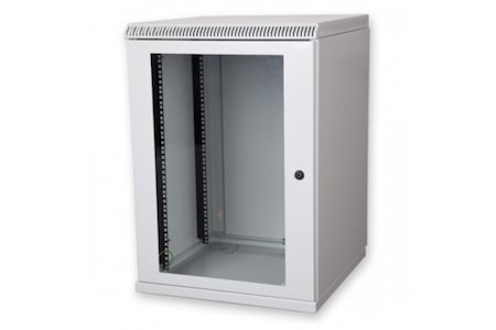 15U Wall Cabinet with glass door (removable panels)600x600mm