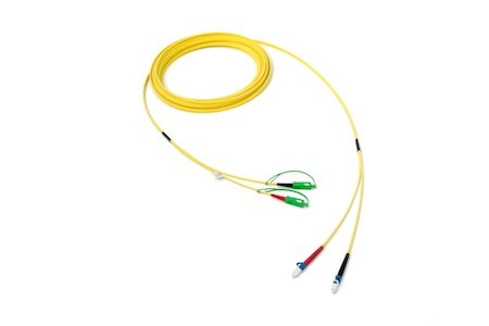 Patchcord LC/UPC-SC/APC8° Duplex G657A2 10M (1,8mm/Geel)