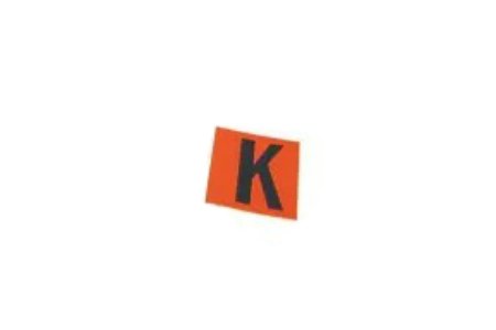 Sticker 'K' (zwart/oranje)