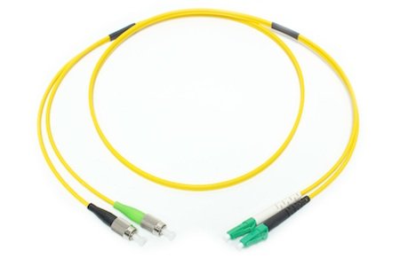 Cordon de raccordement FC/APC8°-LC/APC8° Duplex G657A2 1M (1,8mm/Jaune)