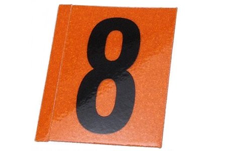 Aufkleber '8' (schwarz/orange)