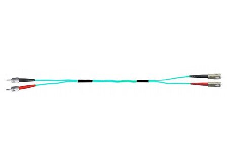 Patchcord SC/UPC-ST/UPC Duplex OM3 (50/125) 35M (1,8mm/Aqua)