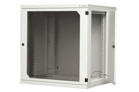 18U Wall Cabinet with glass door (removable panels)600x400mm