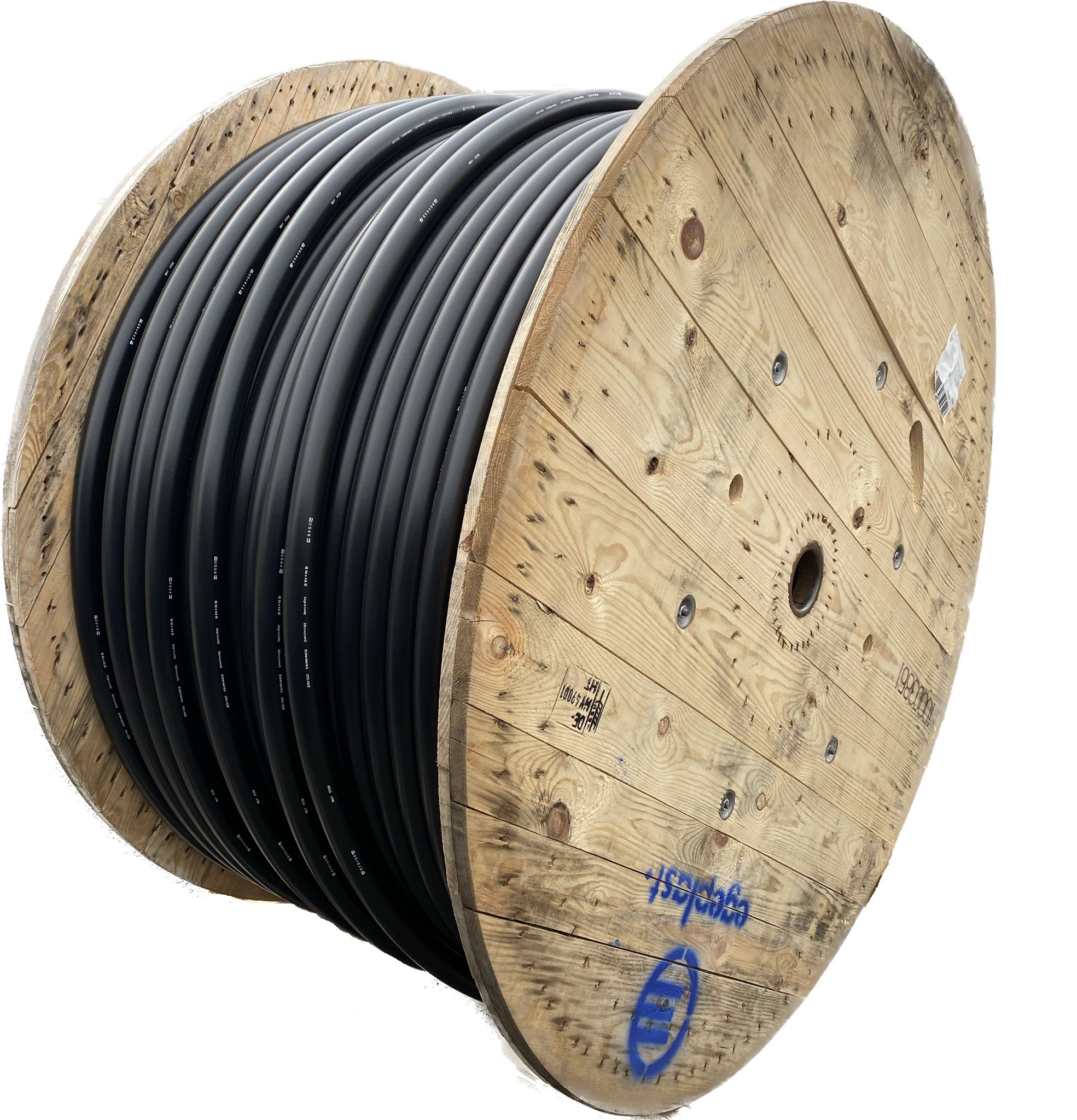 HDPE Kabelbeschermbuis      
Diam: 50x4,6mm                
SDR11 - inwendig geribd       Kleur: zwart                  
Opdruk: standaard + meter-    aanduiding                    
550m/houten wegwerphaspel