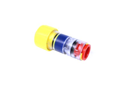 14mm Gas Block gerader Connector (Kabel Ø 5,0-8,0mm) mit montierten Sicherungsclips