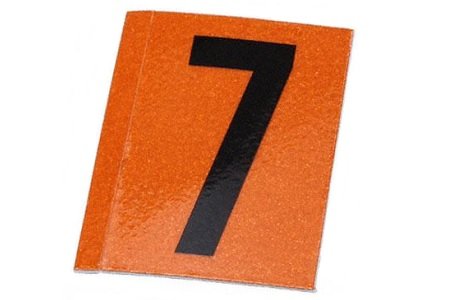 Aufkleber '7' (schwarz/orange)