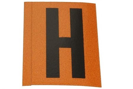 Sticker 'H' (zwart/oranje)