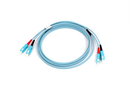 Cordon de raccordement SC/UPC-SC/UPC Duplex OM3 (50/125) 2M (2,8mm/Aqua)