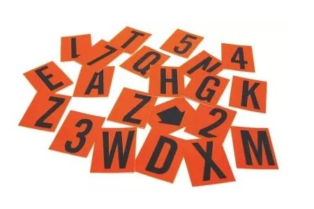 Sticker 'Y' (zwart/oranje)