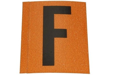 Autocollant 'F' (noir/orange)